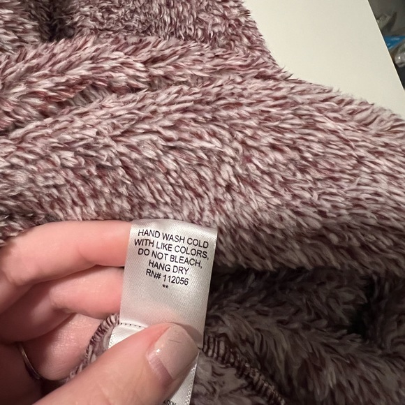 Half zip pullover sweater with kangaroo pocket - burgundy - Picture 11 of 11